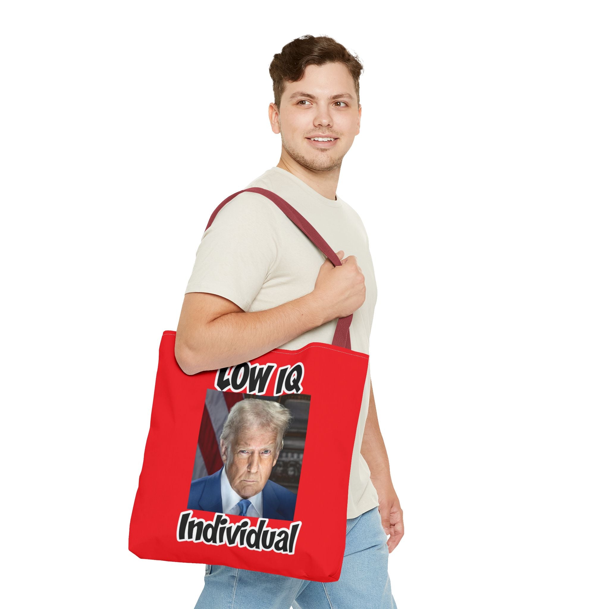 Anti Trump Tote Bag - Low IQ Individual - Political Satire Bag - Anti MAGA Tote - Democrat Gift - Protest Bag