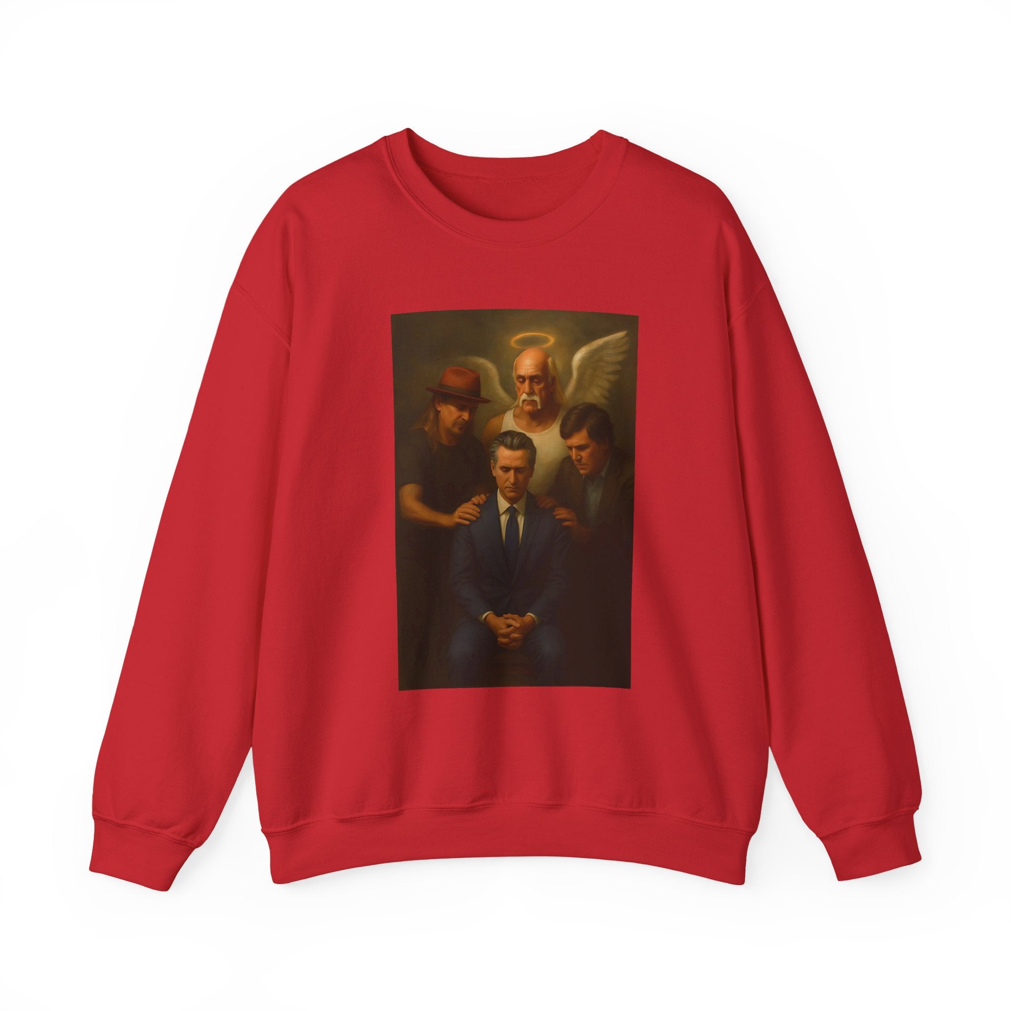 Gavin Newsom Meme Sweatshirt - Tucker Carlson, Hulk Hogan, Kid rock Meme Sweater - Political Satire - Subtle Anti Trump Sweater
