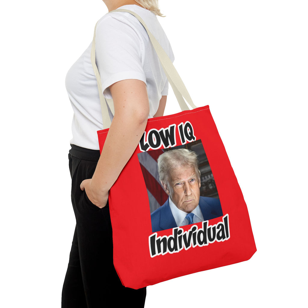 Anti Trump Tote Bag - Low IQ Individual - Political Satire Bag - Anti MAGA Tote - Democrat Gift - Protest Bag