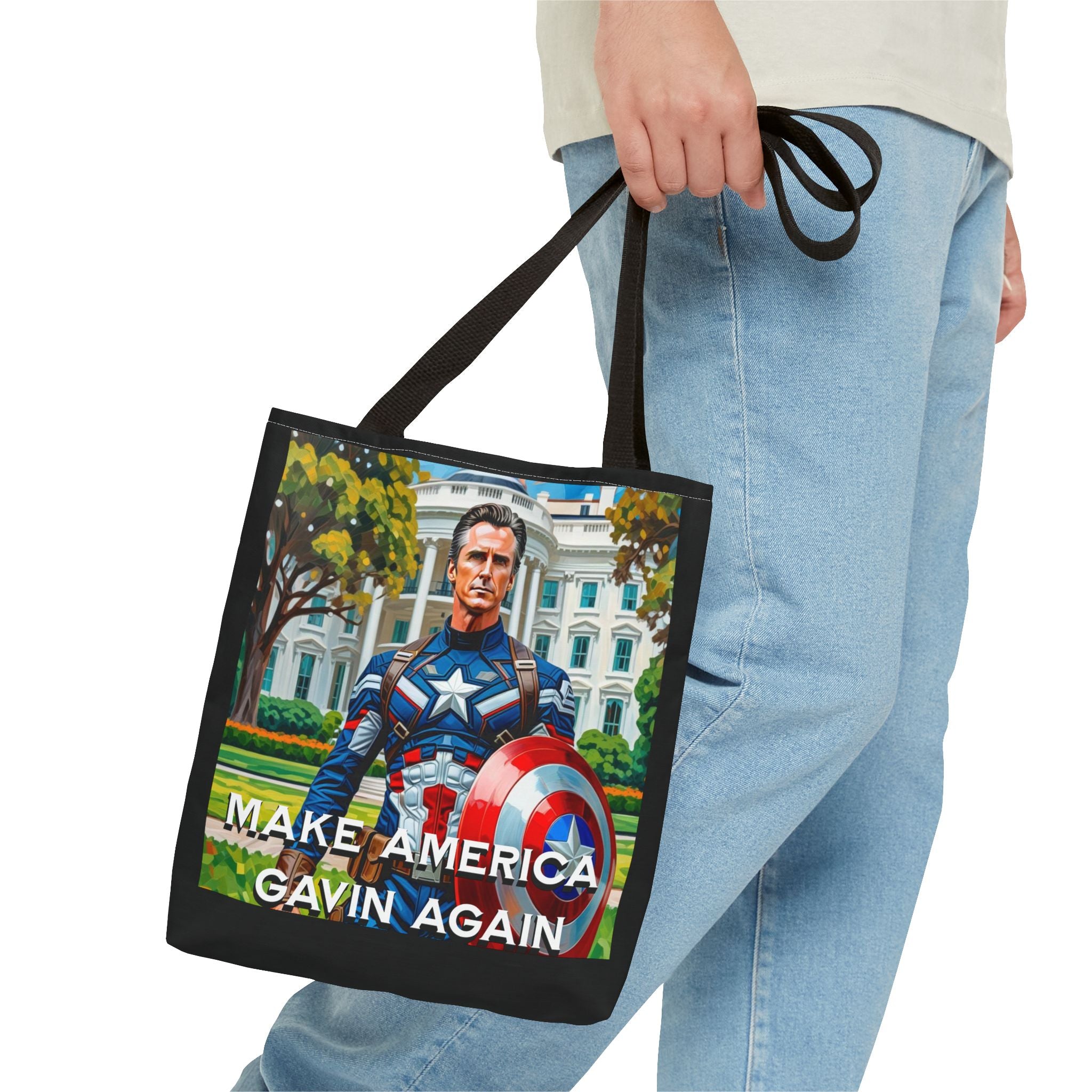 Gavin Newsom Tote Bag - Make America Gavin Again - Anti Trump Tote Bag - Captain Gavin - Democrat Gift