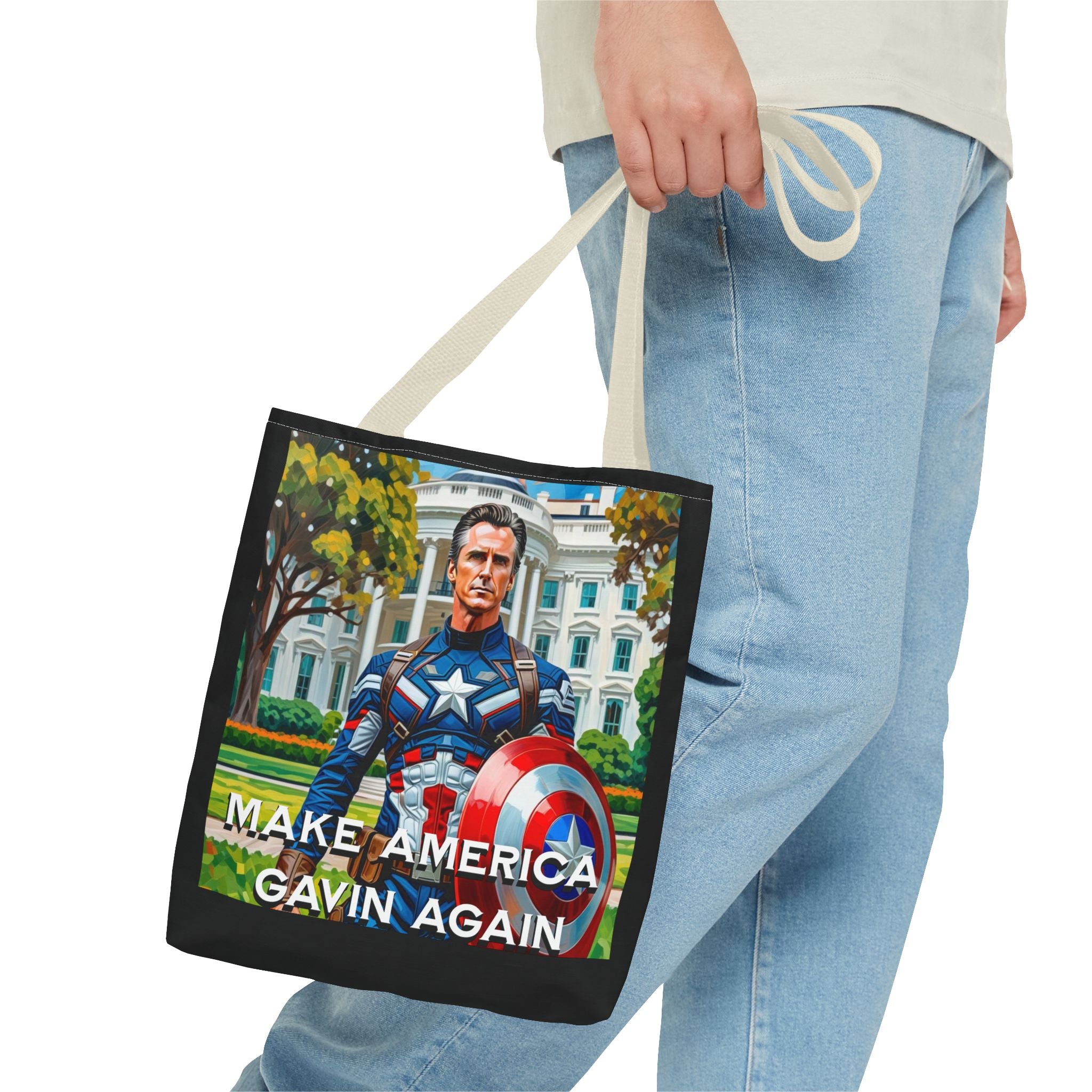 Gavin Newsom Tote Bag - Make America Gavin Again - Anti Trump Tote Bag - Captain Gavin - Democrat Gift