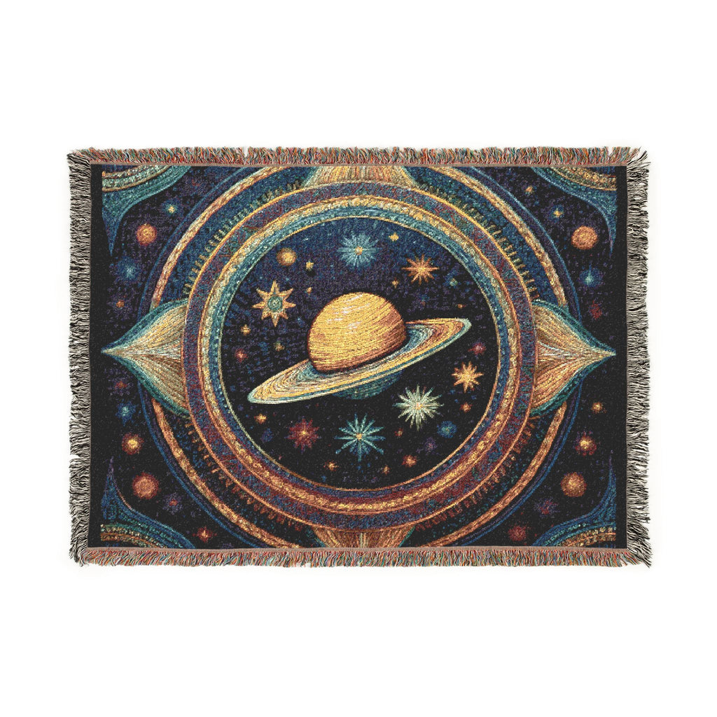 Celestial Woven Blanket - Galaxy Space Throw, Celestial Bedroom Decor, Night Sky Blanket, Wall Tapestry - Home Decor