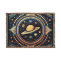 Celestial Woven Blanket - Galaxy Space Throw, Celestial Bedroom Decor, Night Sky Blanket, Wall Tapestry - Home Decor