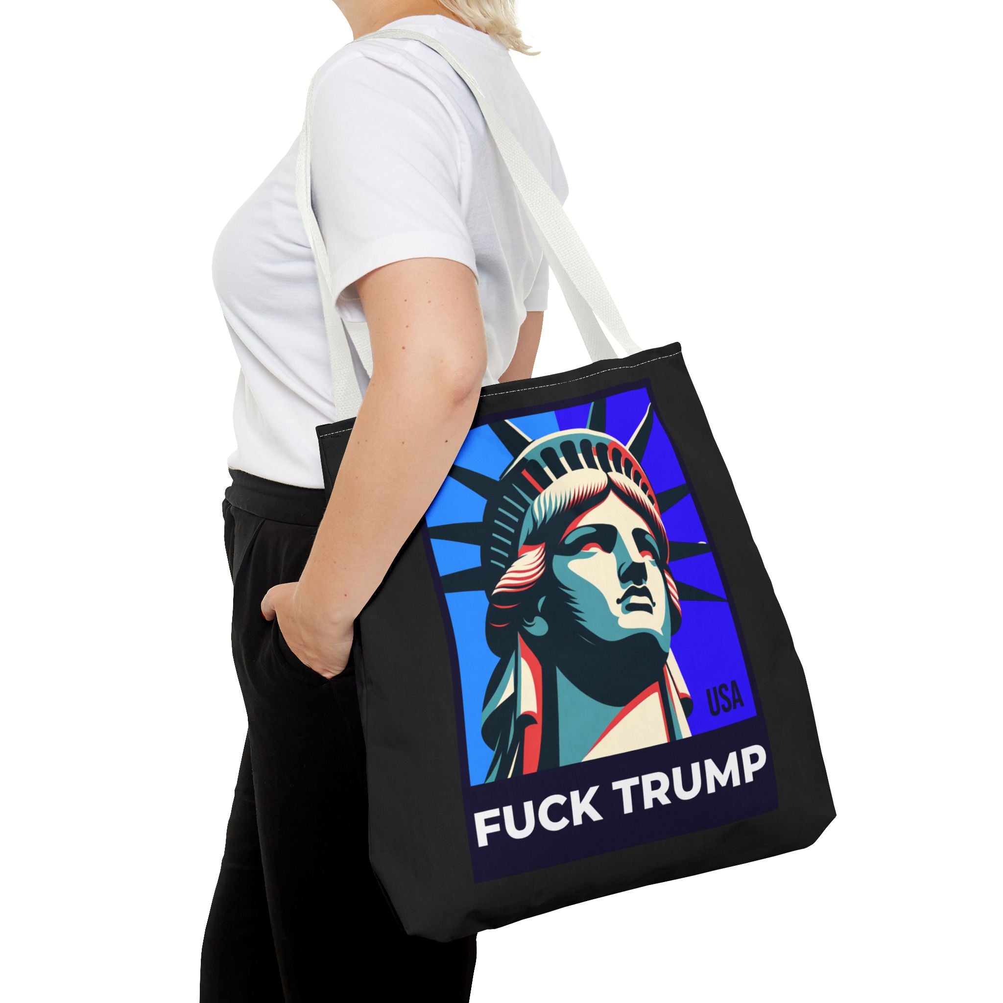 Fuck Trump Tote Bag - Statue Of Liberty Tote - Anti Trump Tote Bag - Anti MAGA - Feminist Tote - Activist Gift - Protest Bag