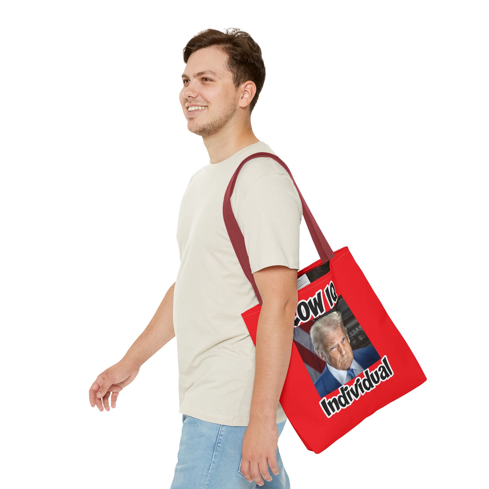 Anti Trump Tote Bag - Low IQ Individual - Political Satire Bag - Anti MAGA Tote - Democrat Gift - Protest Bag