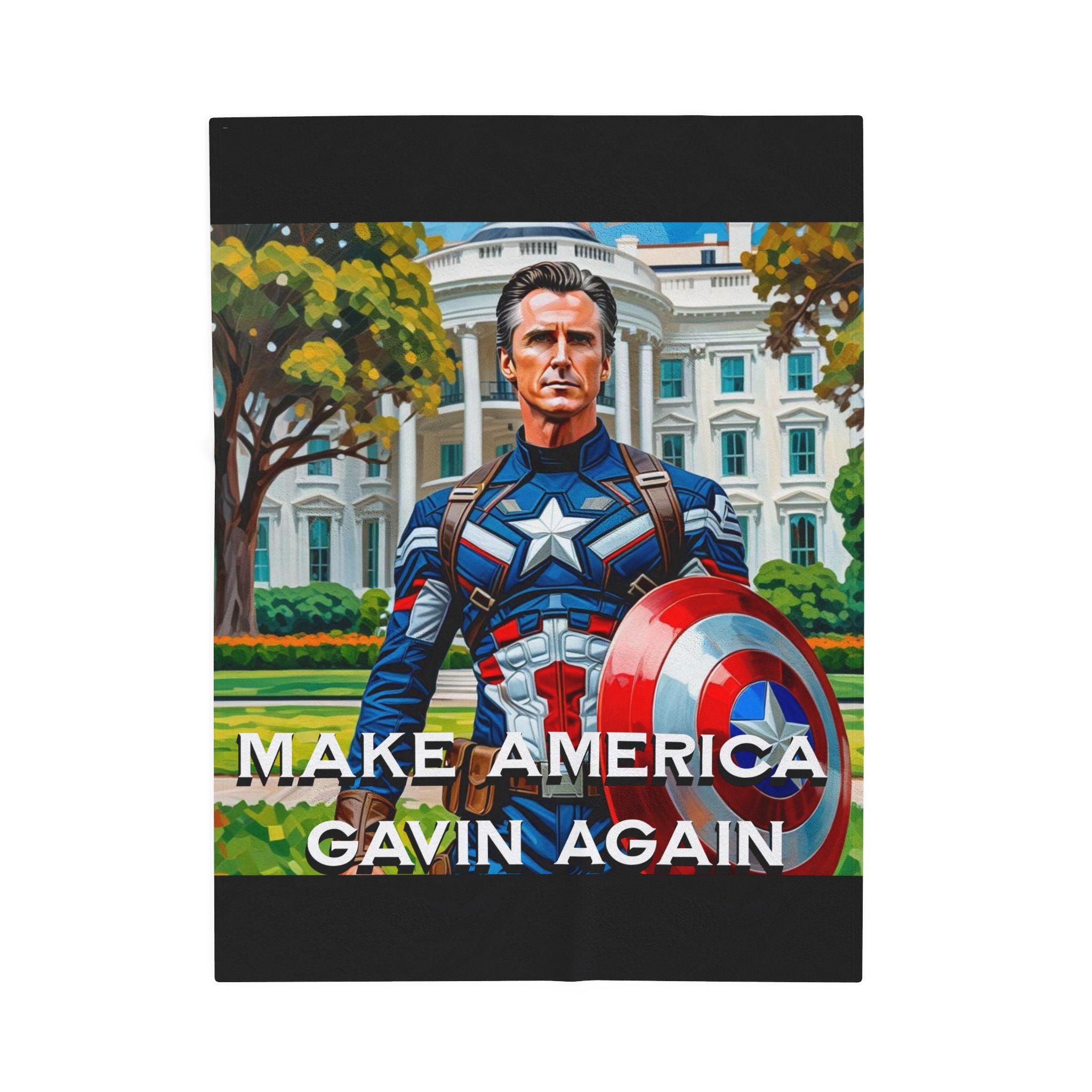 Gavin Newsom Blanket - Make America Gavin Again Plush Blanket - Anti Trump Blanket - Captain Gavin - Democrat Gift