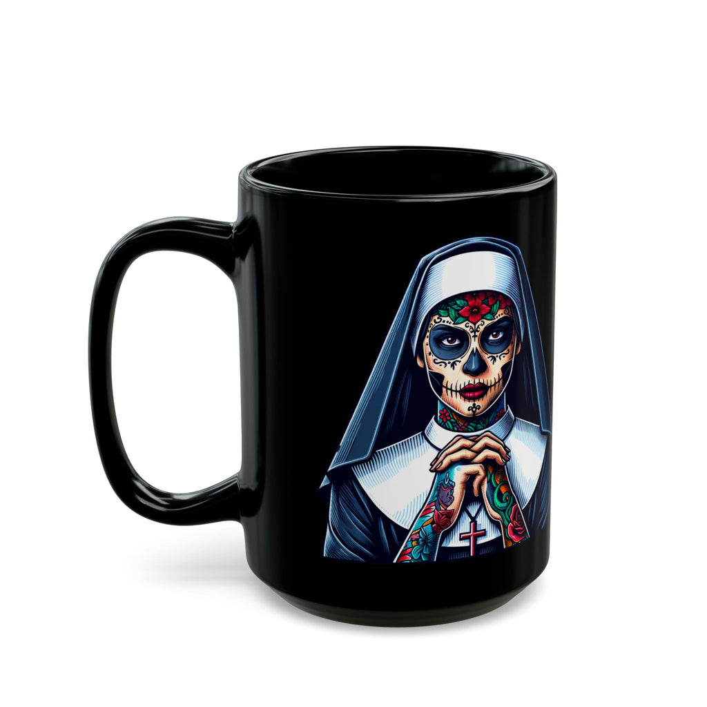 Day Of The Dead Mug - Sugar Skull Nun - Dia Des Muertos - Halloween Mug -