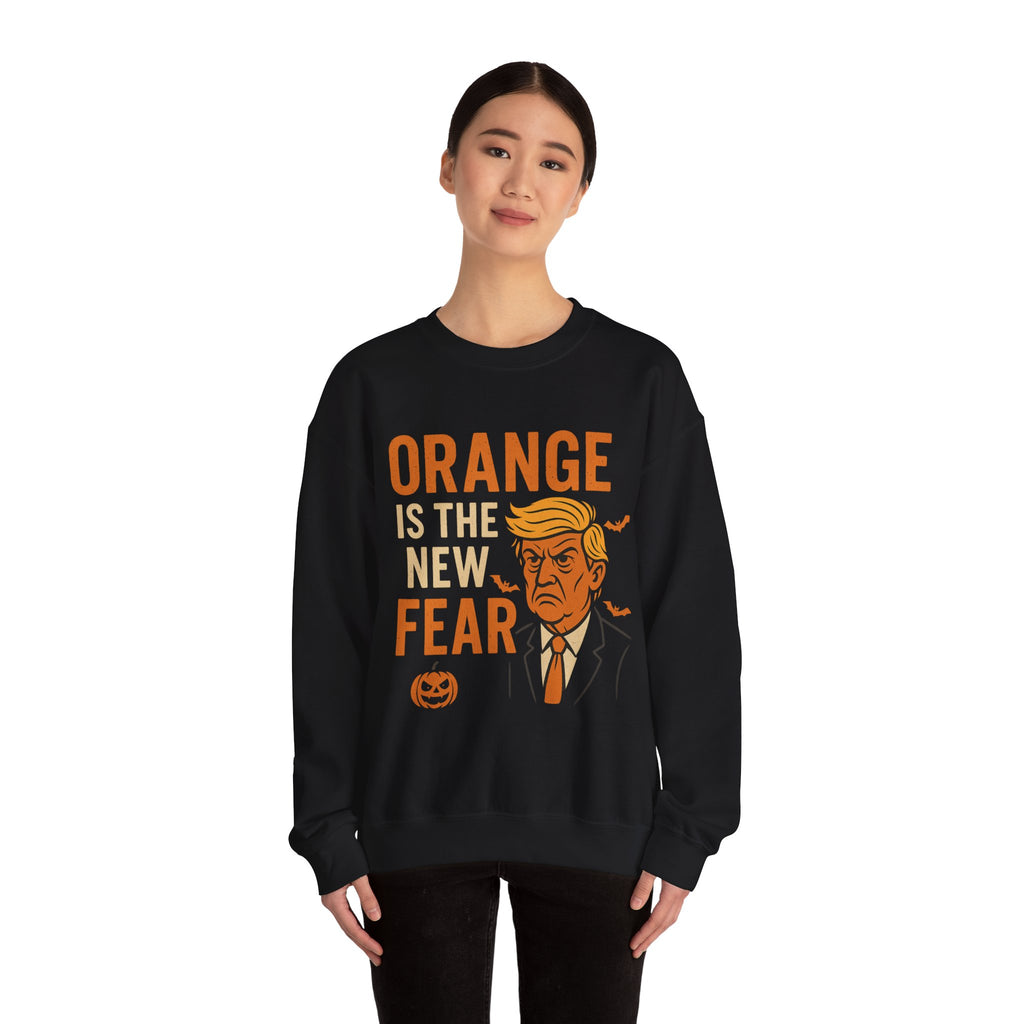 Political Halloween Sweatshirt - Orange Is The New Fear - Anti Trump Sweater - Political Satire - Funny Halloween