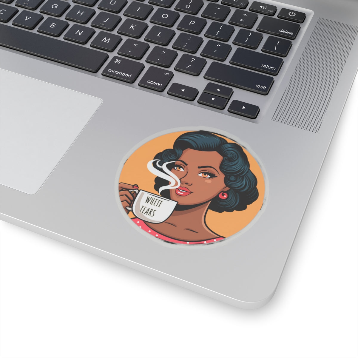 White Tears Retro Black Woman - Anti Racism Decal - Feminist Sticker - Anti MAGA Anti Trump - Political Satire Statement Decal