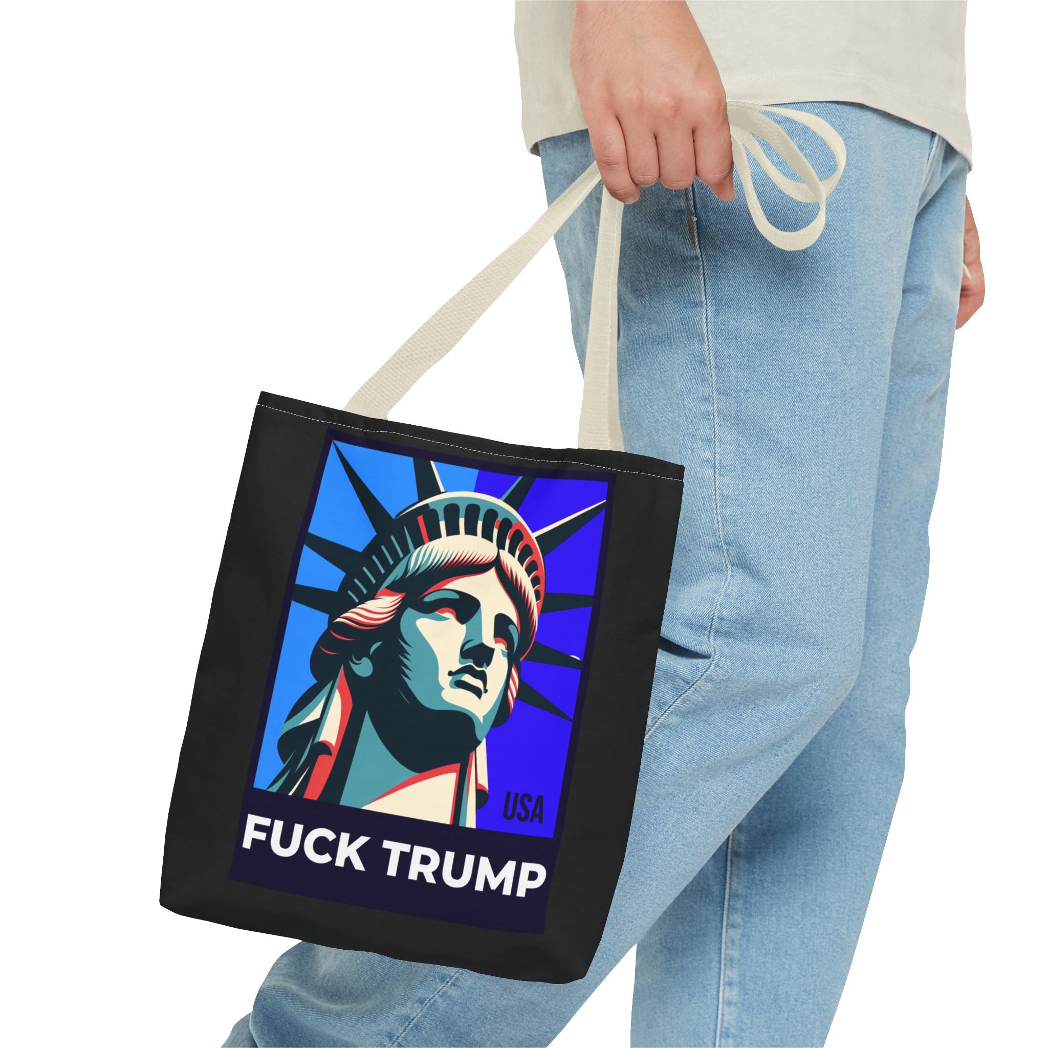 Fuck Trump Tote Bag - Statue Of Liberty Tote - Anti Trump Tote Bag - Anti MAGA - Feminist Tote - Activist Gift - Protest Bag