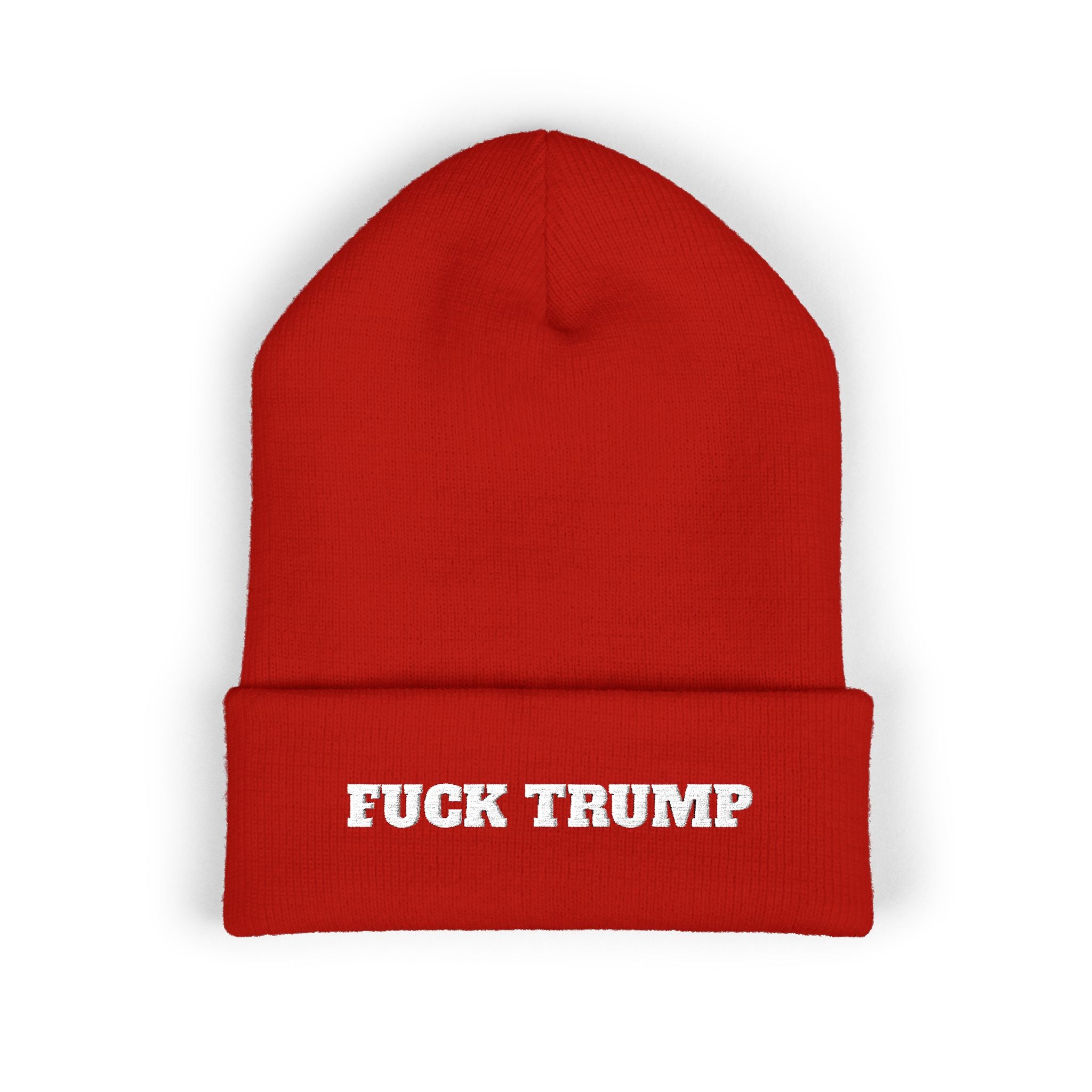 Fuck Trump Embroidered Beanie -Anti MAGA - Protest Hat - Political Beanie