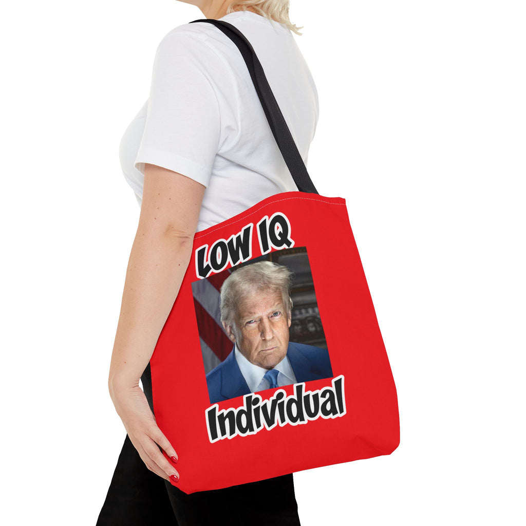 Anti Trump Tote Bag - Low IQ Individual - Political Satire Bag - Anti MAGA Tote - Democrat Gift - Protest Bag