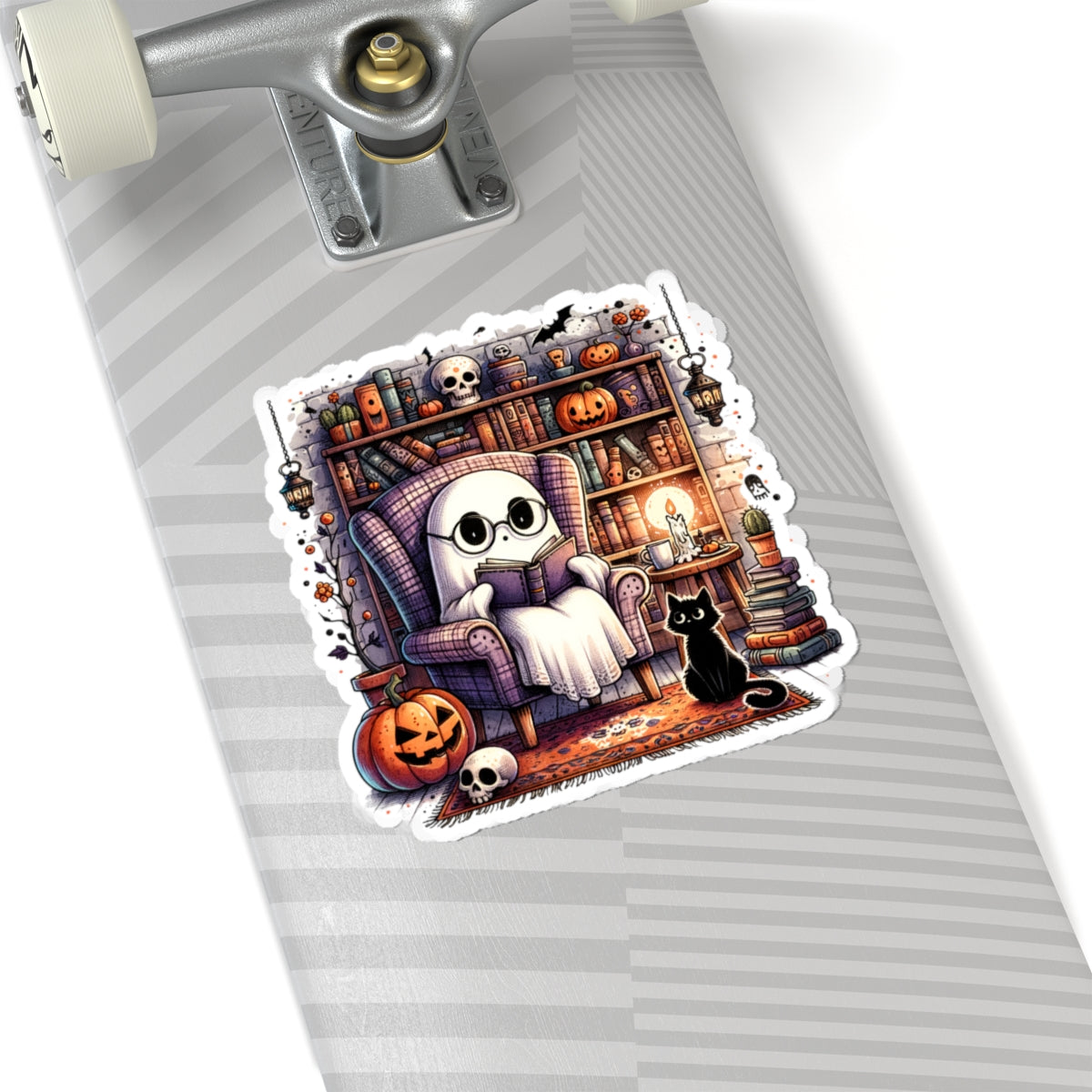 Halloween Bookish Ghost Sticker - Spooky Library - Girly Halloween Stickers - Spooky Cute - Book Lover Gift