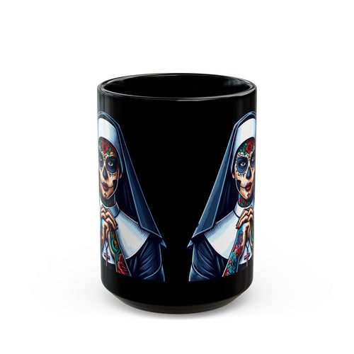 Day Of The Dead Mug - Sugar Skull Nun - Dia Des Muertos - Halloween Mug -