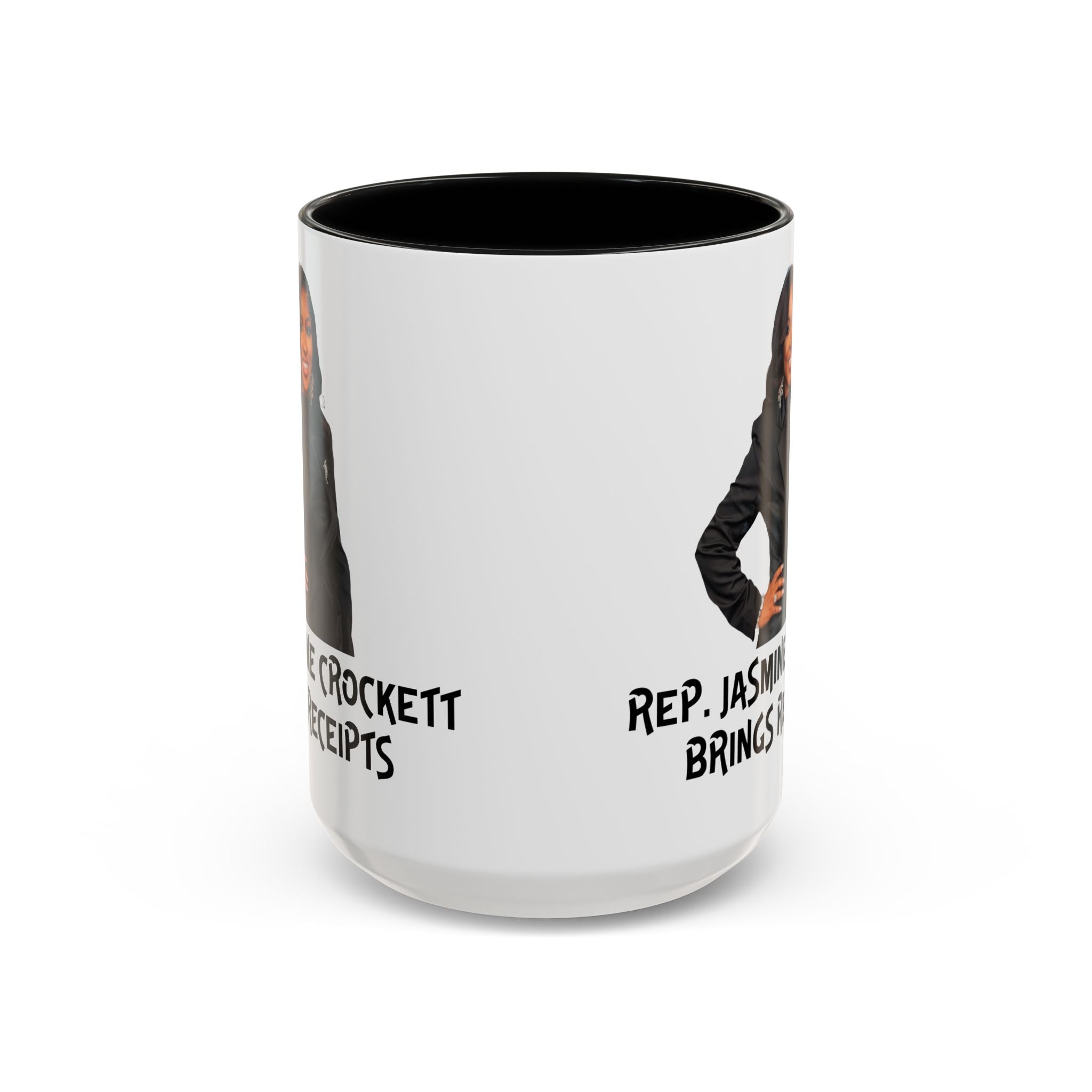 Jasmine Crockett - Brings Receipts - Anti MAGA - Anti Trump - Political Satire Mug - Anti Fascism - Feminist Gift - Anti Republican