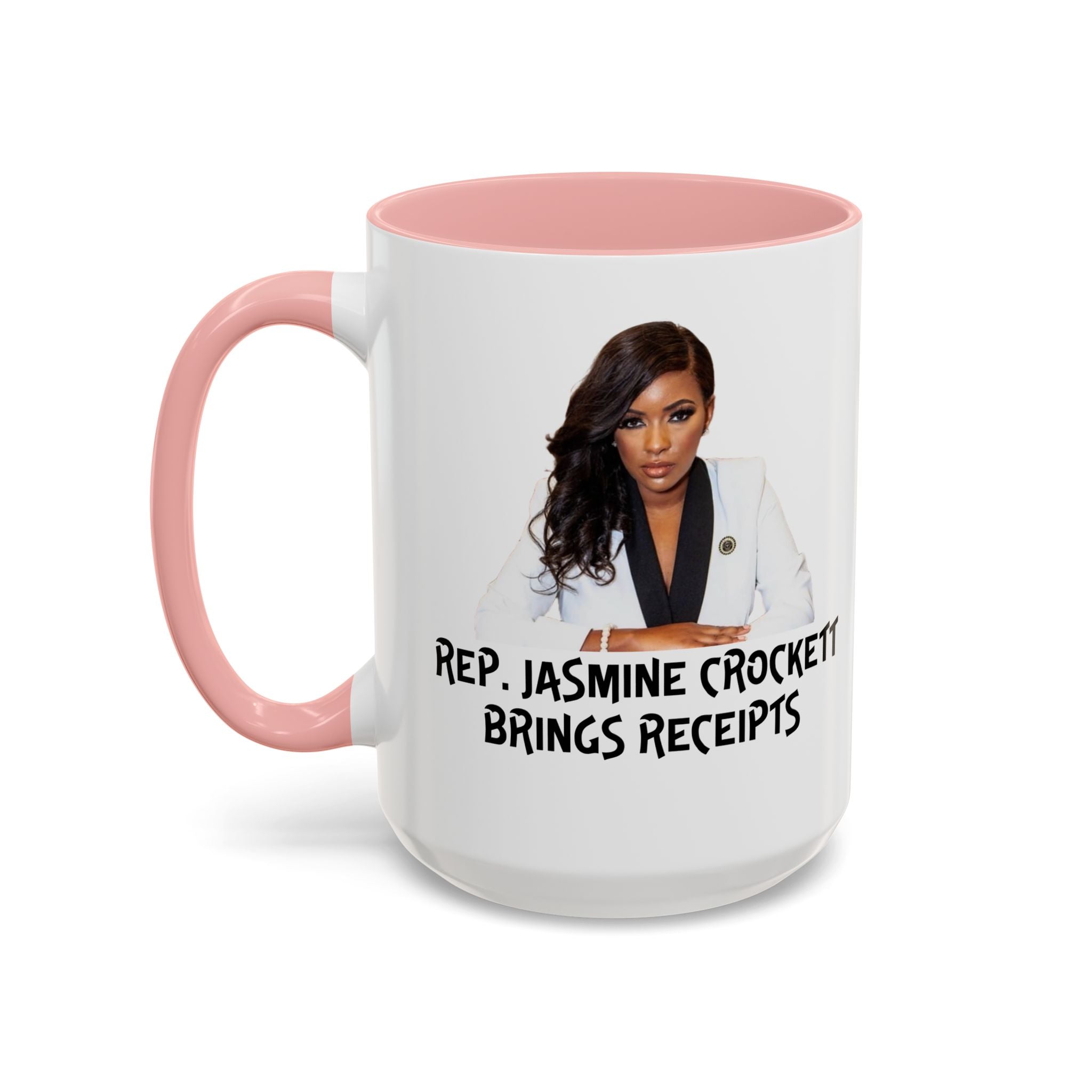 Jasmine Crockett Mug - Brings Receipts - Anti Trumpism - Political Satire - Feminist Mug - Anti MAGA - Democrat Gift