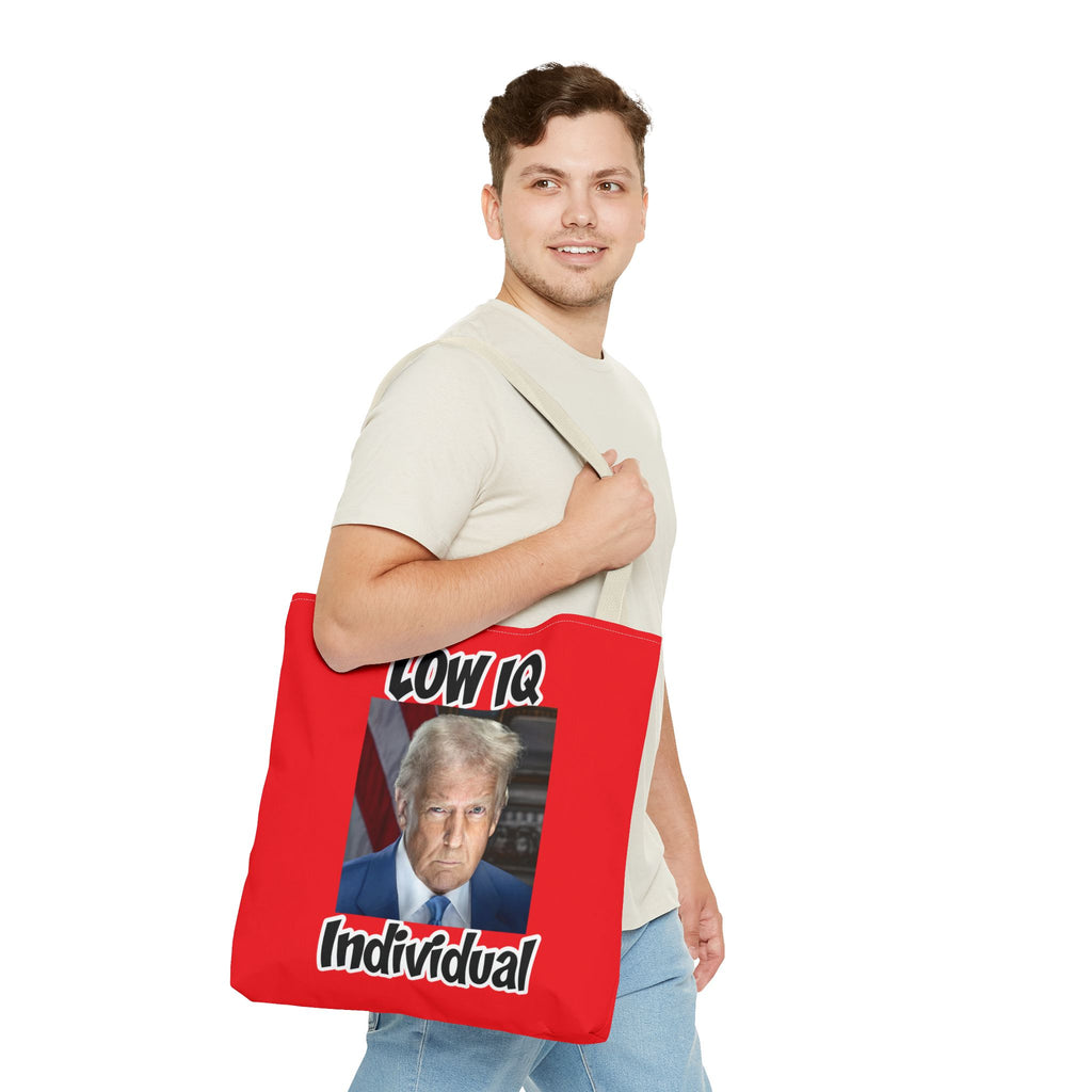 Anti Trump Tote Bag - Low IQ Individual - Political Satire Bag - Anti MAGA Tote - Democrat Gift - Protest Bag