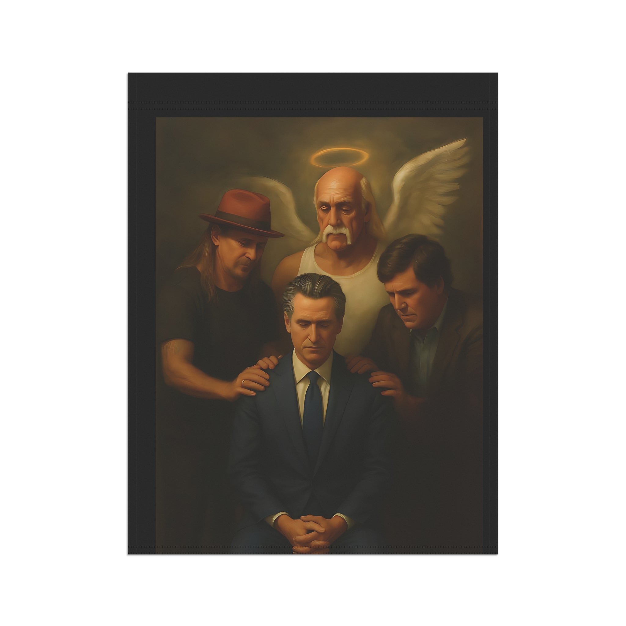 Gavin Newsom Yard Flag - Hulk Hogan, Tucker Carslon, Kid Rock Meme - Subtle Anti Trump - Political Satire