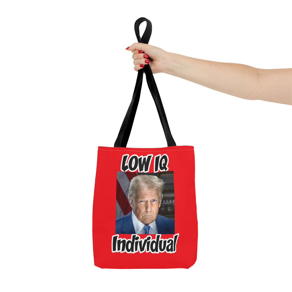 Anti Trump Tote Bag - Low IQ Individual - Political Satire Bag - Anti MAGA Tote - Democrat Gift - Protest Bag