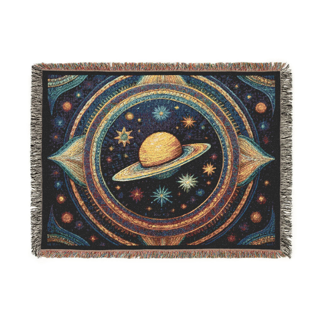 Celestial Woven Blanket - Galaxy Space Throw, Celestial Bedroom Decor, Night Sky Blanket, Wall Tapestry - Home Decor