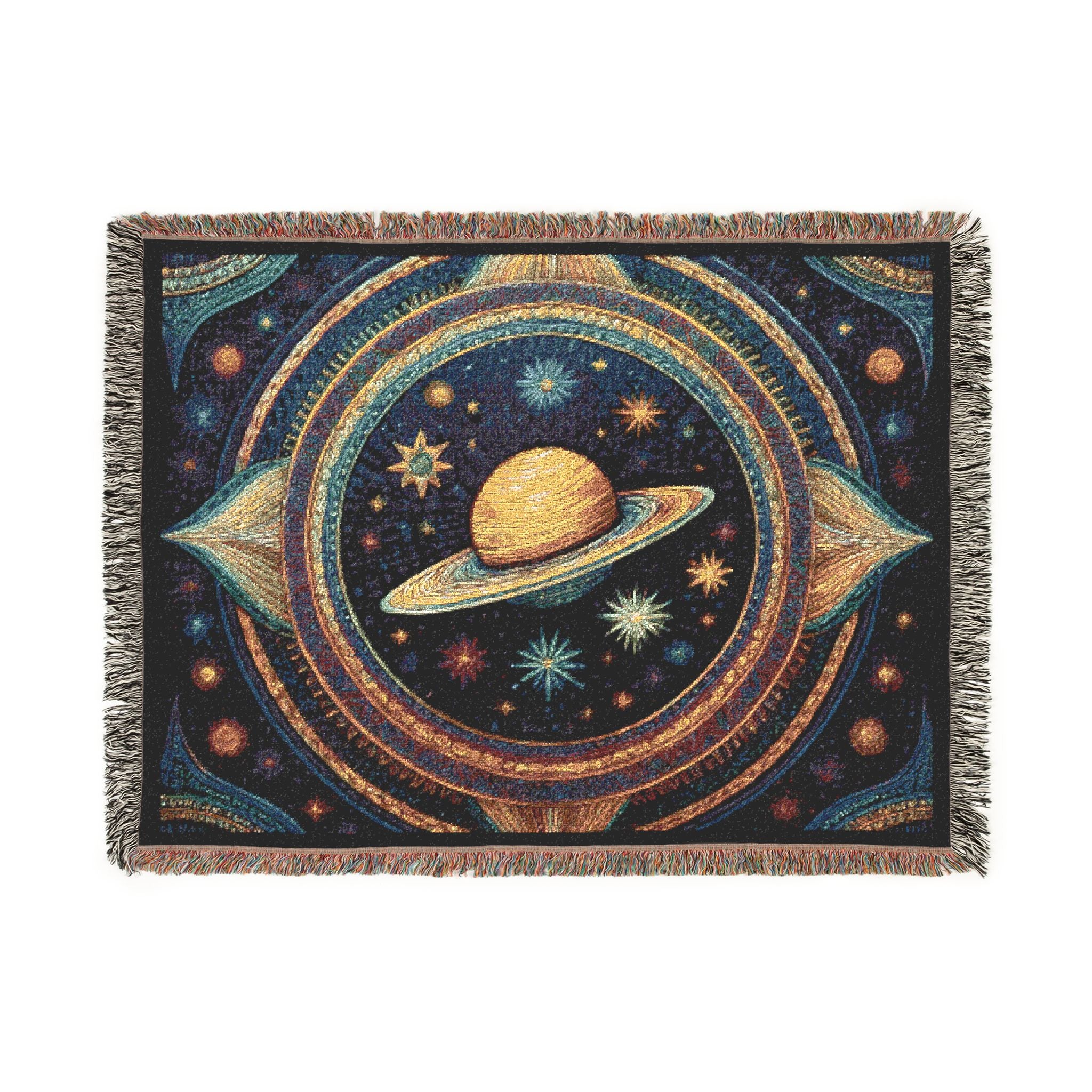 Celestial Woven Blanket - Galaxy Space Throw, Celestial Bedroom Decor, Night Sky Blanket, Wall Tapestry - Home Decor
