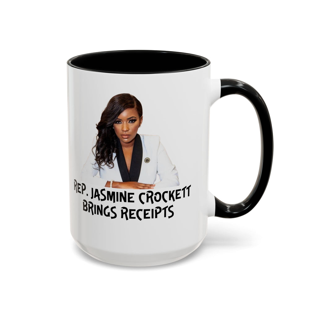 Jasmine Crockett Mug - Brings Receipts - Anti Trumpism - Political Satire - Feminist Mug - Anti MAGA - Democrat Gift