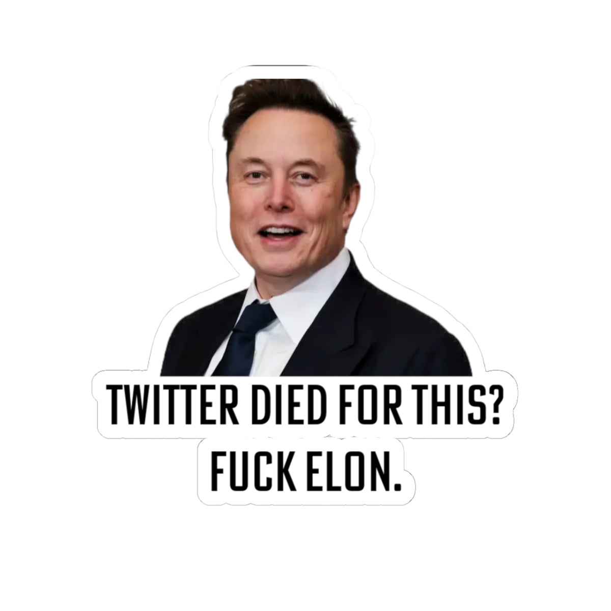 Fuck Elon Musk Sticker - Twitter Died For This? - Anti Trump Anti MAGA Merch - Space Karen's - Gifts For Liberals