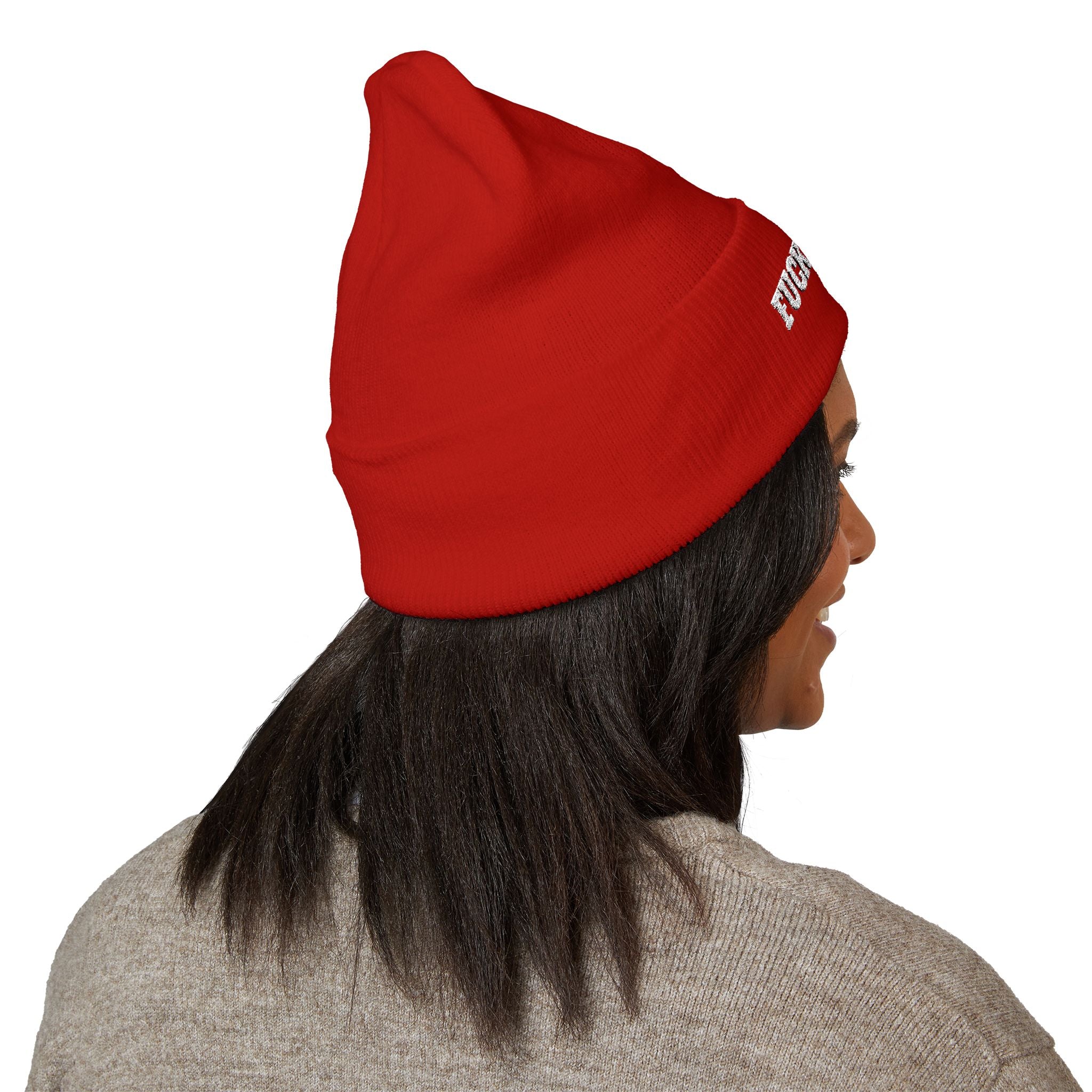 Fuck Trump Embroidered Beanie -Anti MAGA - Protest Hat - Political Beanie