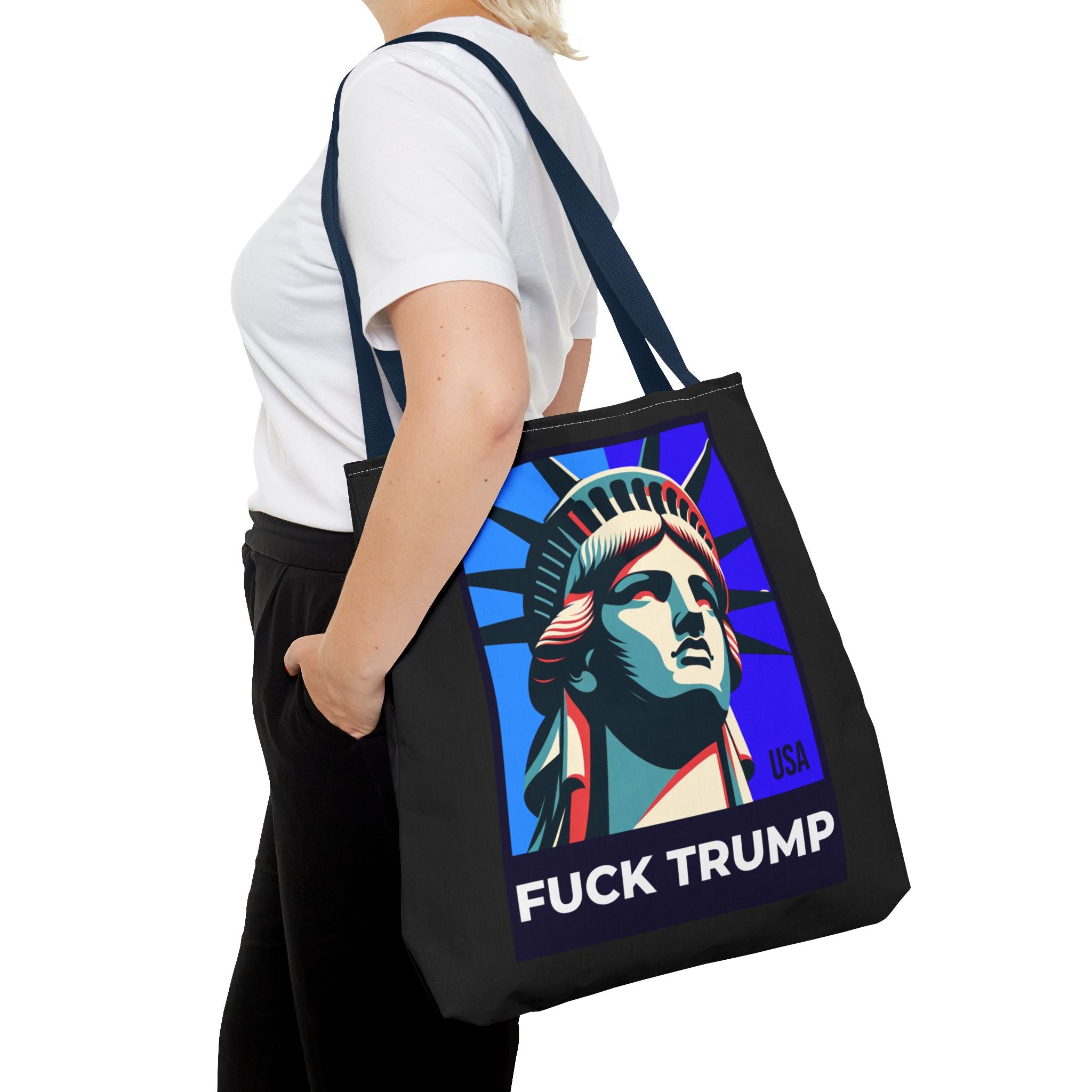Fuck Trump Tote Bag - Statue Of Liberty Tote - Anti Trump Tote Bag - Anti MAGA - Feminist Tote - Activist Gift - Protest Bag